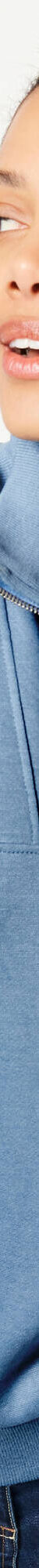 Sweat col montant zippé en molleton gratté (bleu jean) Sweat col montant zippé en molleton gratté (bleu jean)